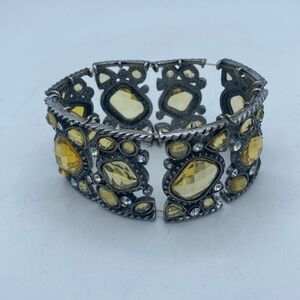 Lia Sophia Rhinestone crystal cuff elastic stretch bracelet